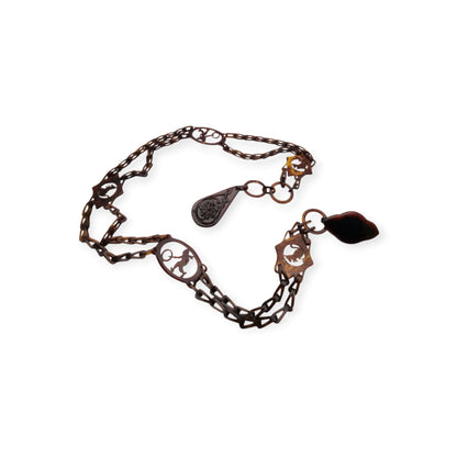 Antique Art Deco articulated amber-brown celluloid jewel-belt, 1920s-30s