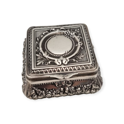 French Louis XVI Revival 950 silver gilt box, antique collector's piece, ca. 1880-1915