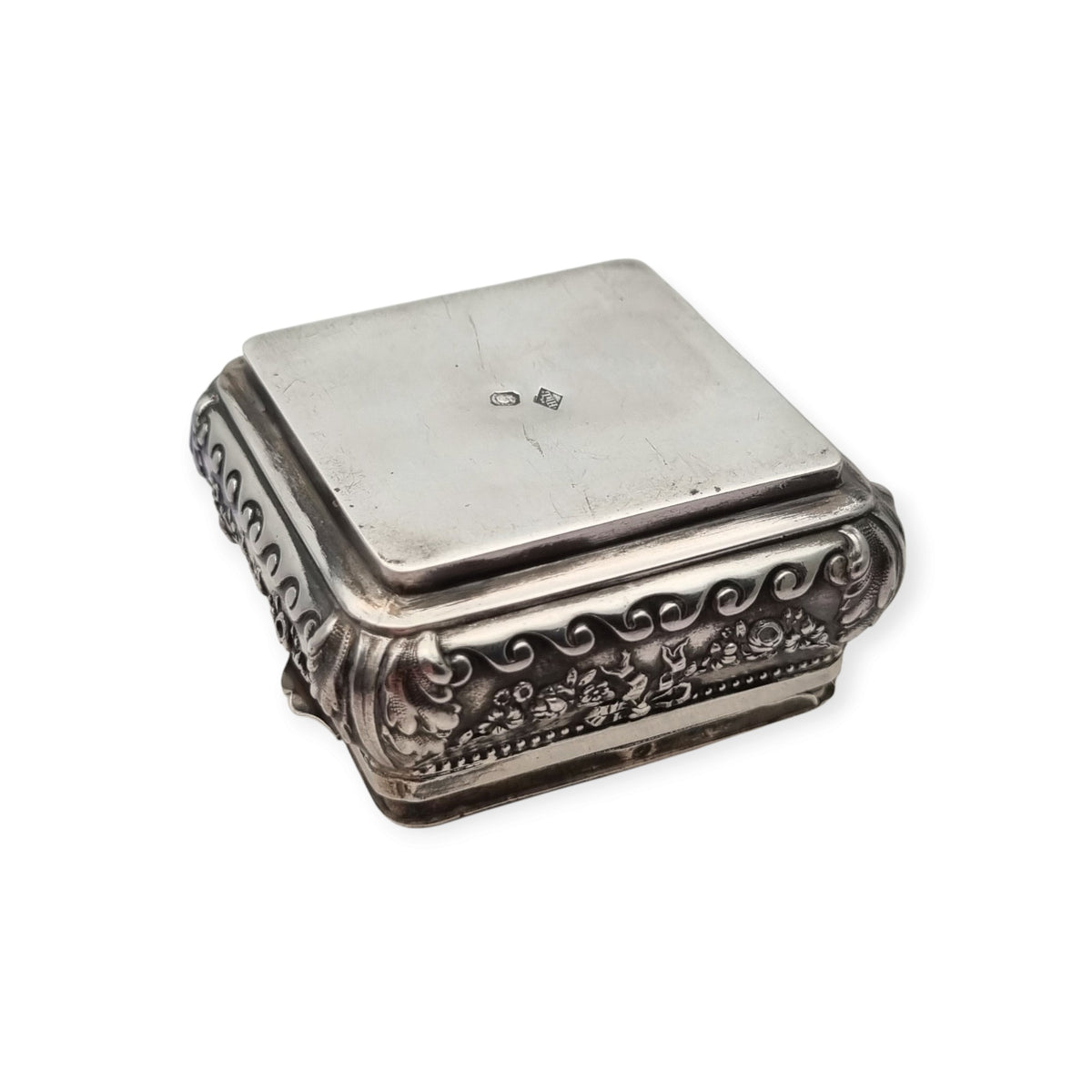 French Louis XVI Revival 950 silver gilt box, antique collector's piece, ca. 1880-1915