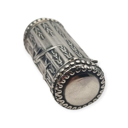 Perfumero antiguo de plata estilo Luis XVI Revival con monograma y tapón