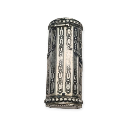 Perfumero antiguo de plata estilo Luis XVI Revival con monograma y tapón
