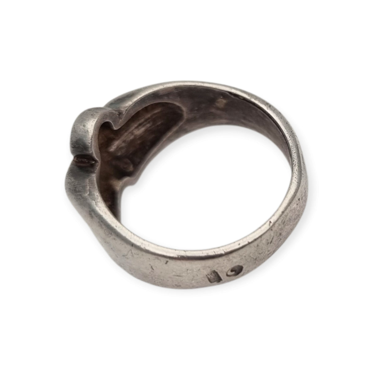 Anillo vintage de plata 925 diseño orgánico escultórico, años 80–90