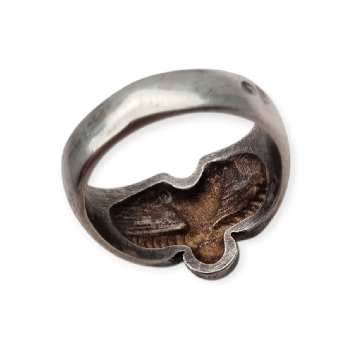 Anillo vintage de plata 925 diseño orgánico escultórico, años 80–90