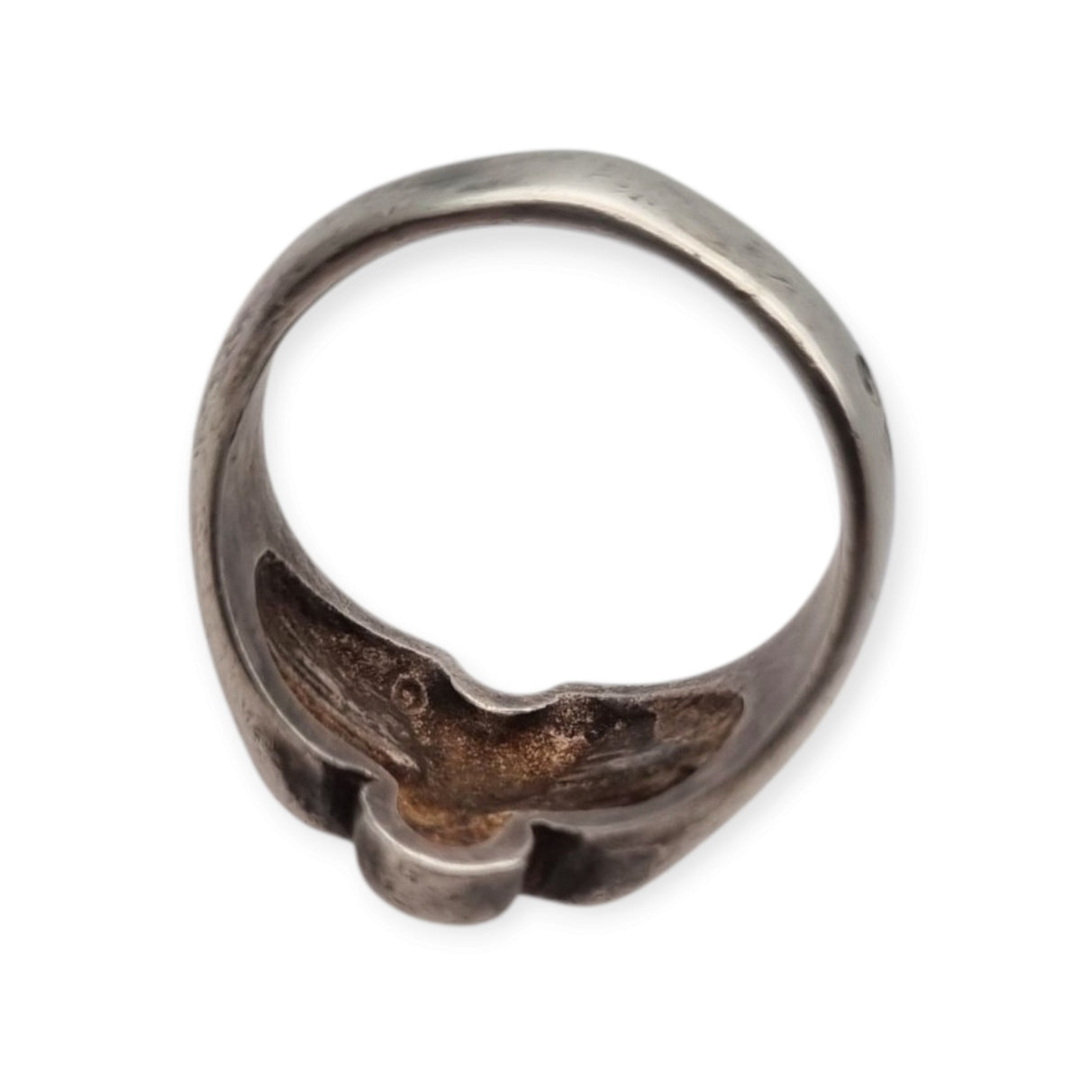 Anillo vintage de plata 925 diseño orgánico escultórico, años 80–90