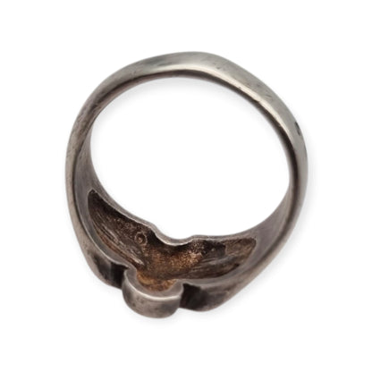 Anillo vintage de plata 925 diseño orgánico escultórico, años 80–90