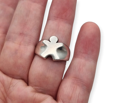 Anillo vintage de plata 925 diseño orgánico escultórico, años 80–90