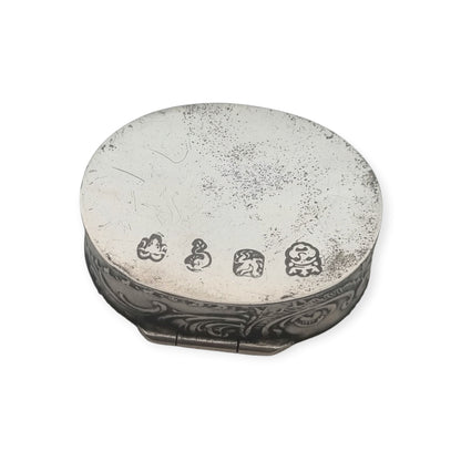 Caja antigua historicista de plata de Hanau con escena pastoril, Alemania, circa 1900