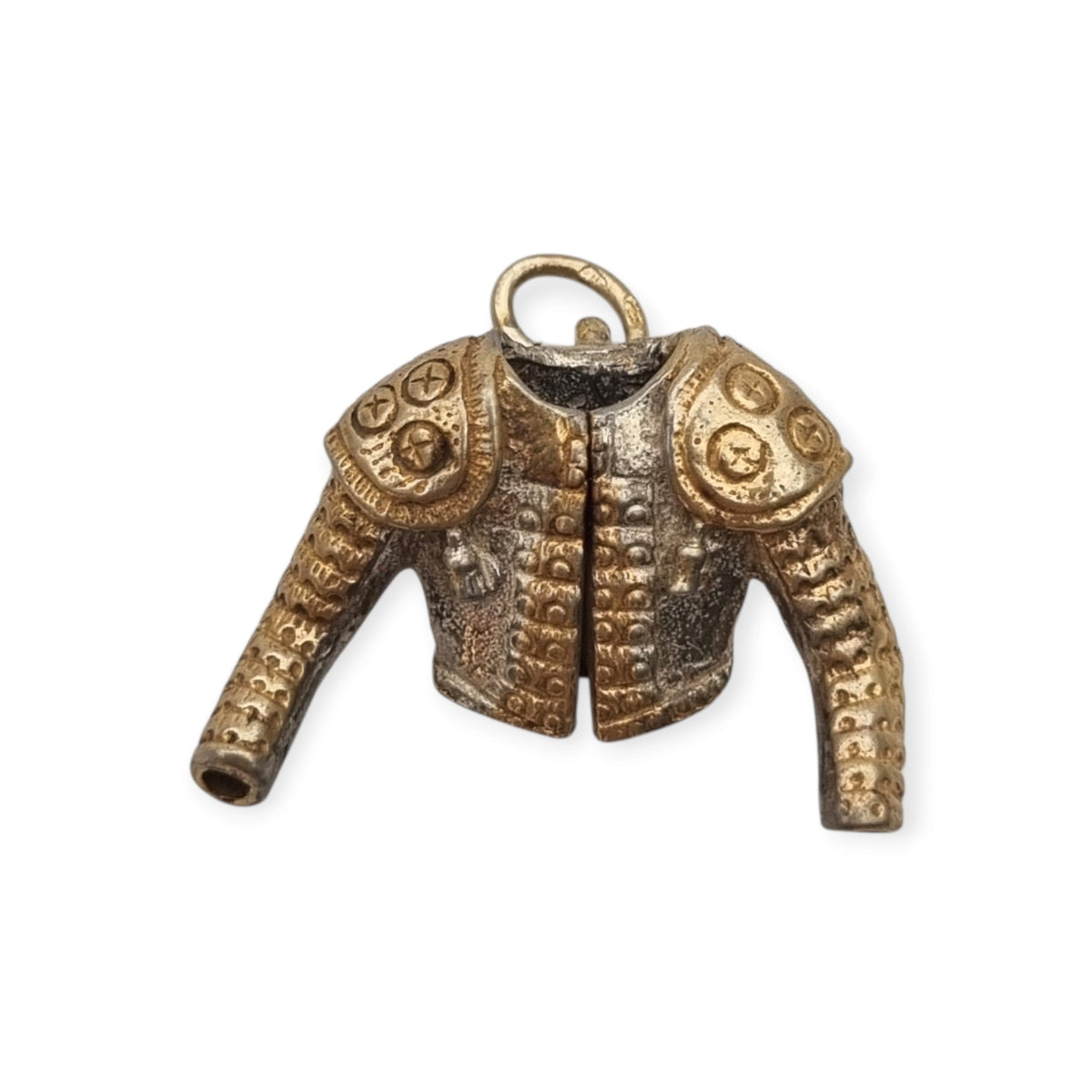 Colgante vintage de plata bicolor con forma de chaquetilla de torero, España, ca. 1990–2000