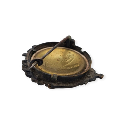 Antique Art Nouveau mourning and sentimental jewelry brooch with photographic portrait, Europe, ca. 1900–1920