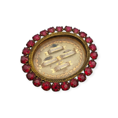 Relicario antiguo neobarroco francés con cuatro reliquias lacradas, Visitación de Annecy, ca. 1870–1920