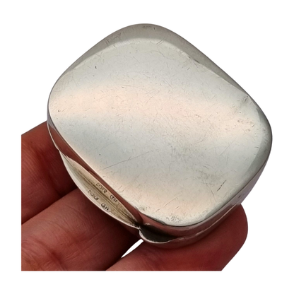 Classic style 925 silver box with red enamel, Italy circa 1970-80