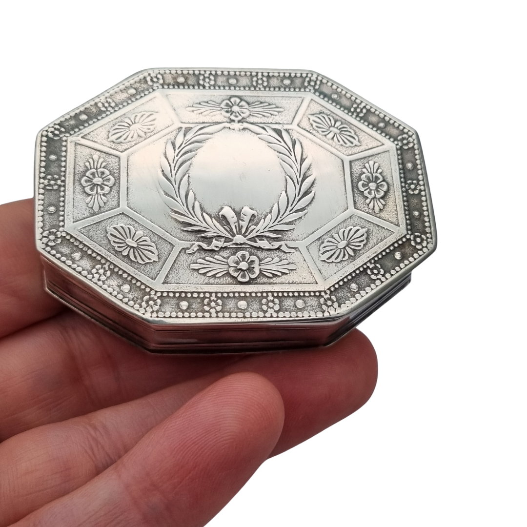 Caja Belle Époque en plata octogonal Francia Tétard Frères circa 1900