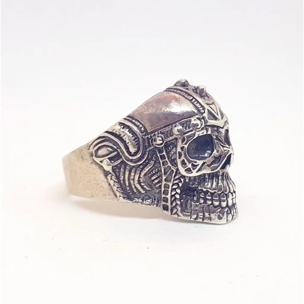 Anillo de calavera casco anillo plata ley para hombre talla