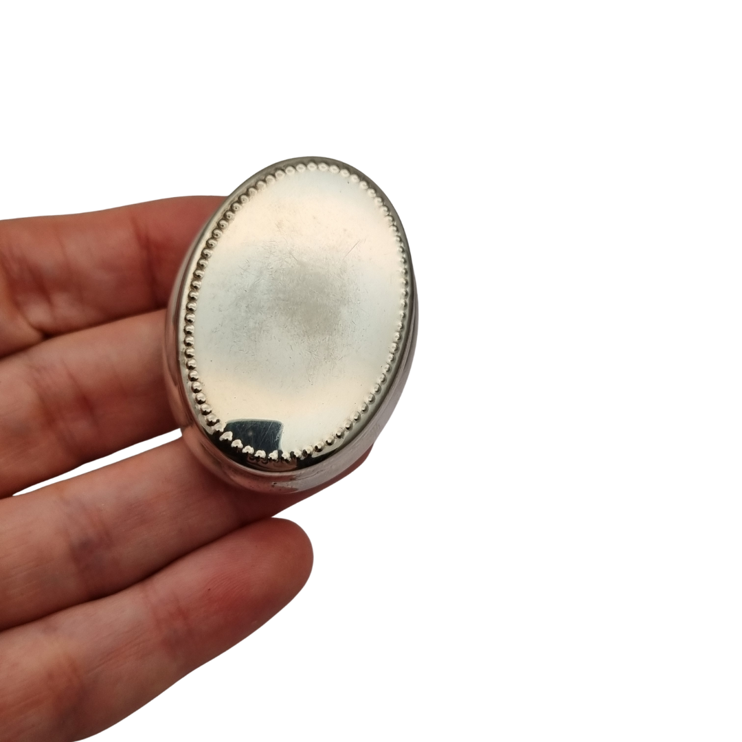 Contemporary Italian .800 Silver Oval Box, Circa 1990