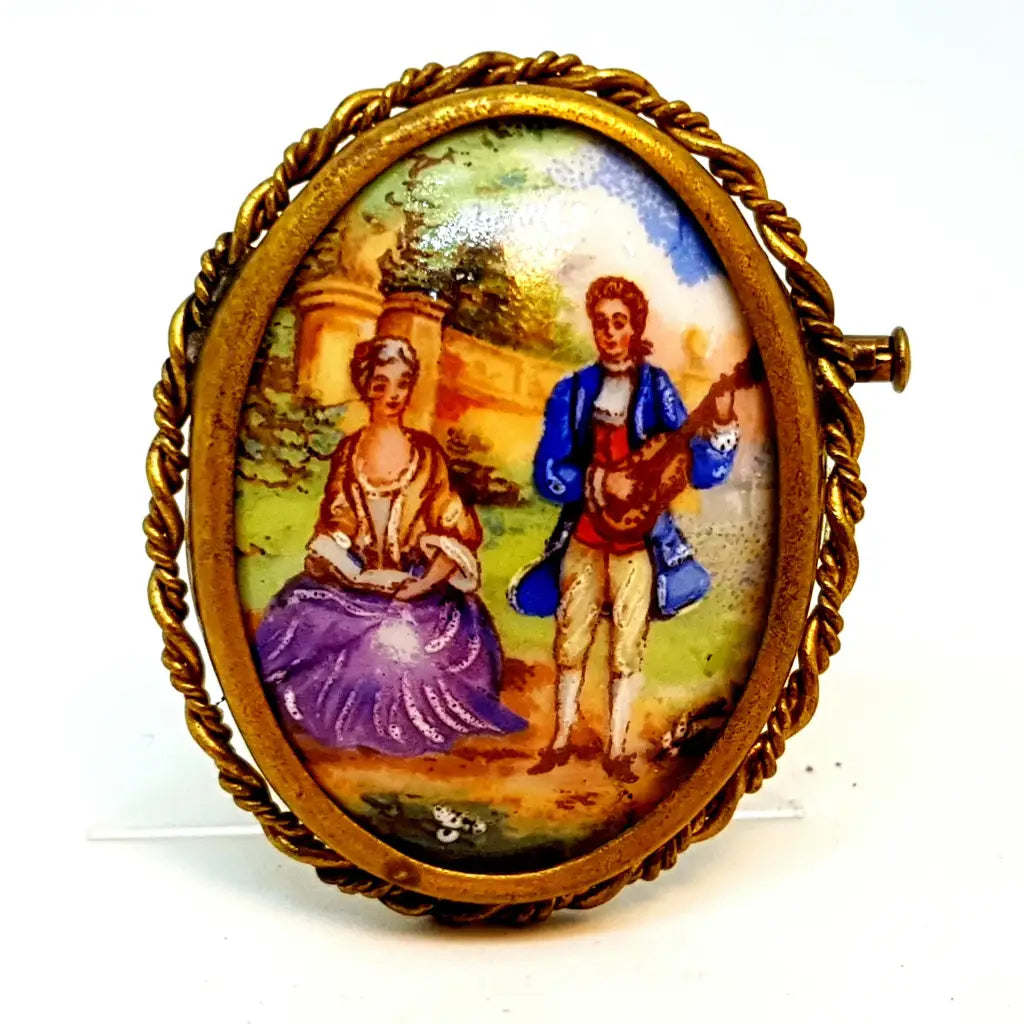 Broche Vintage/Broche de Limoges/Broche Francés. porcelana Limoges.