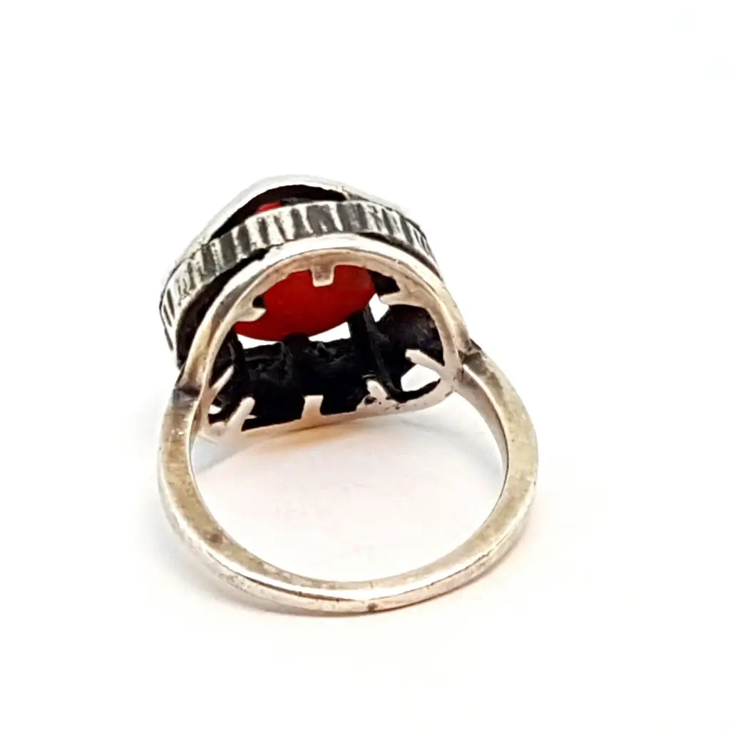 Anillo de plata boho para mujer anillo piedra roja regalos mamá