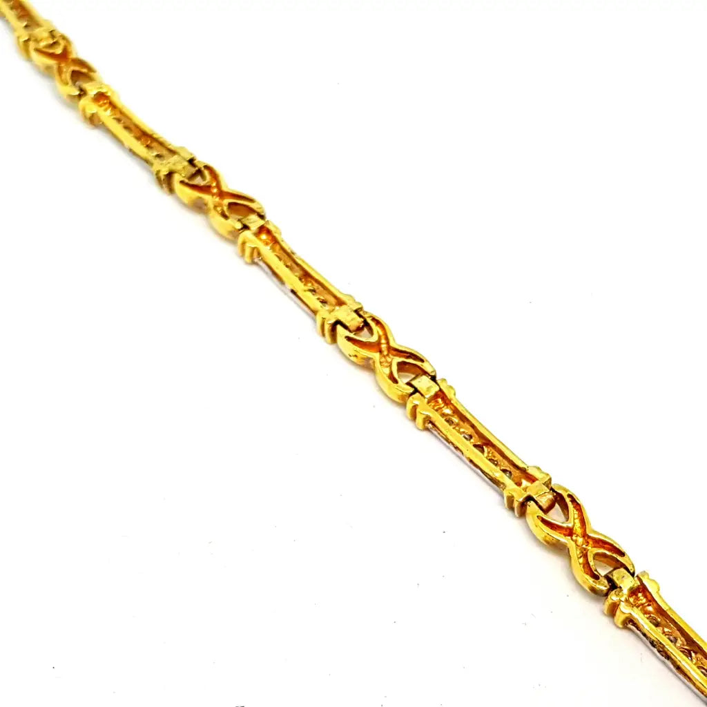 Pulsera dorada con circonitas plata baño de oro elegante joyería vintage