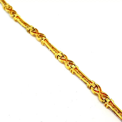 Pulsera dorada con circonitas plata baño de oro elegante joyería vintage