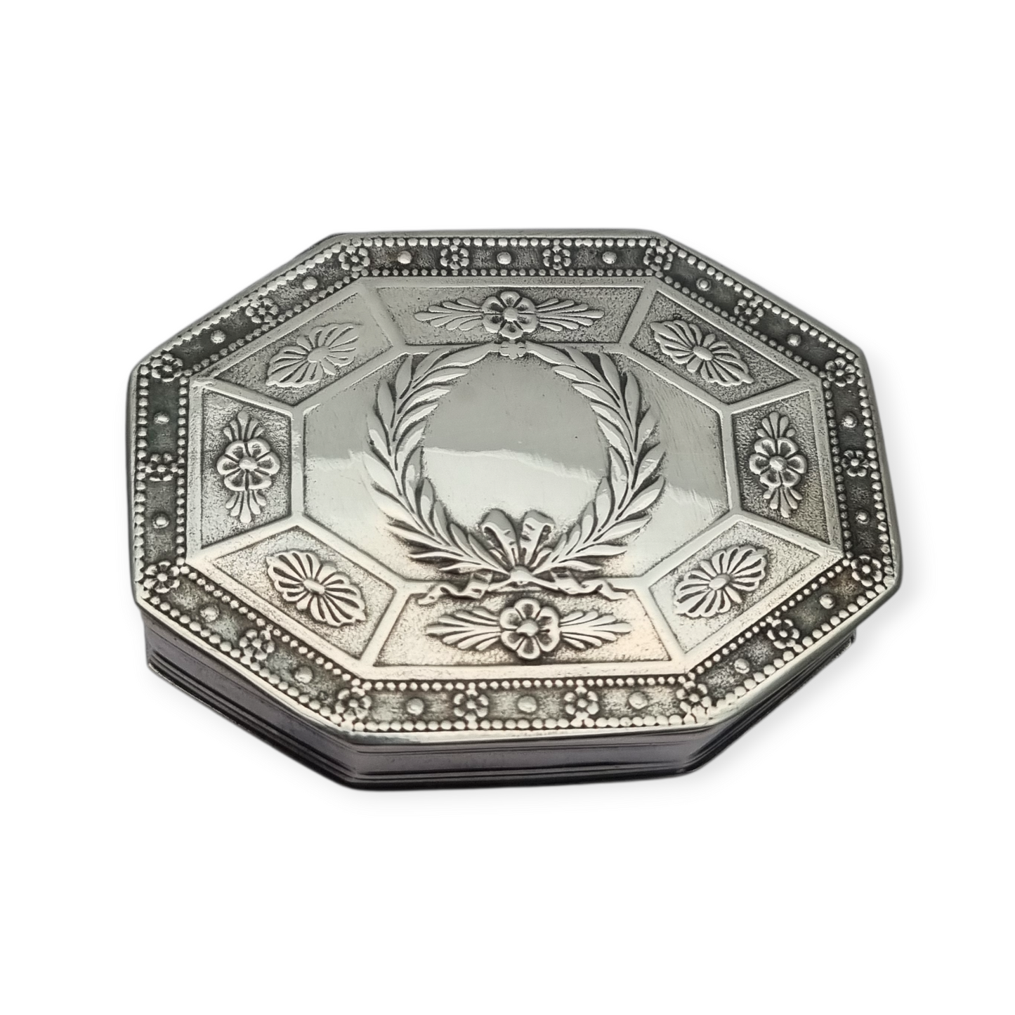 Caja Belle Époque en plata octogonal Francia Tétard Frères circa 1900