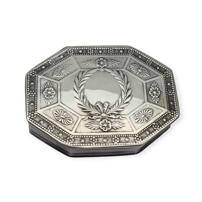 Caja Belle Époque en plata octogonal Francia Tétard Frères circa 1900