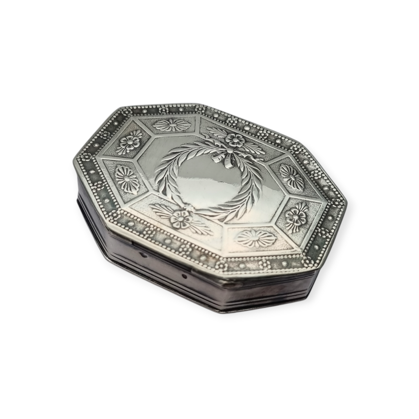 Caja Belle Époque en plata octogonal Francia Tétard Frères circa 1900