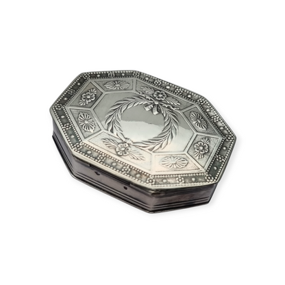 Caja Belle Époque en plata octogonal Francia Tétard Frères circa 1900