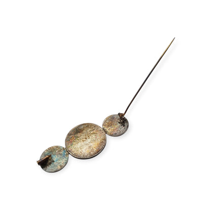 Broche francés con monedas originales de plata de 1916, Art Déco