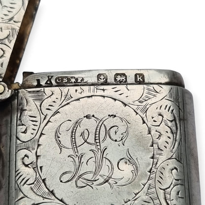 Vesta en plata de ley de Cornelius Saunders & Francis Shepard, Birmingham 1905