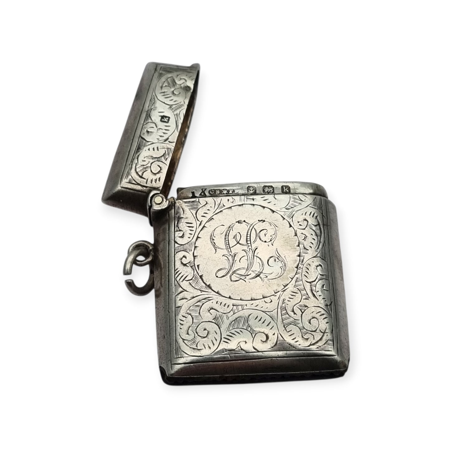 Vesta en plata de ley de Cornelius Saunders & Francis Shepard, Birmingham 1905