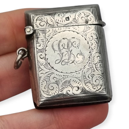 Vesta en plata de ley de Cornelius Saunders & Francis Shepard, Birmingham 1905