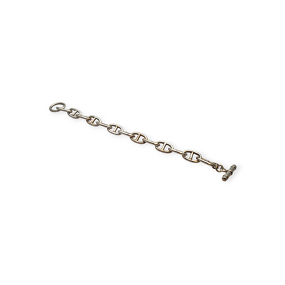 Vintage link bracelet in solid 925 sterling silver with toggle clasp, circa 1970
