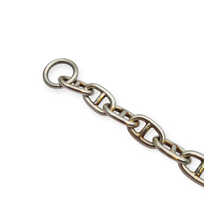 Vintage link bracelet in solid 925 sterling silver with toggle clasp, circa 1970