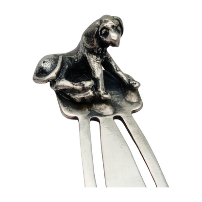 925 sterling silver bookmark with dog figure, Italy, 20th century