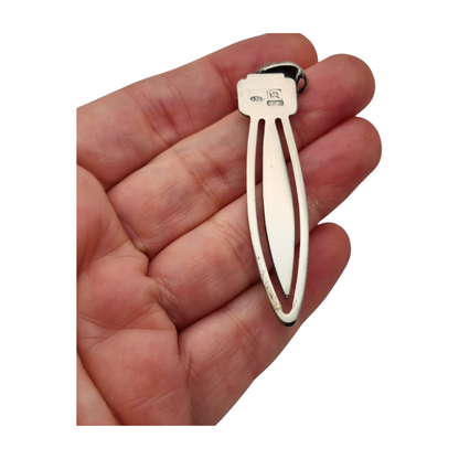 925 sterling silver bookmark with dog figure, Italy, 20th century