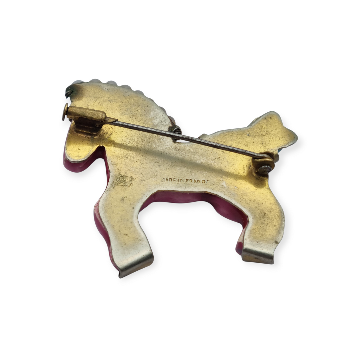 Broche de caballo en cerámica esmaltada, Made in France
