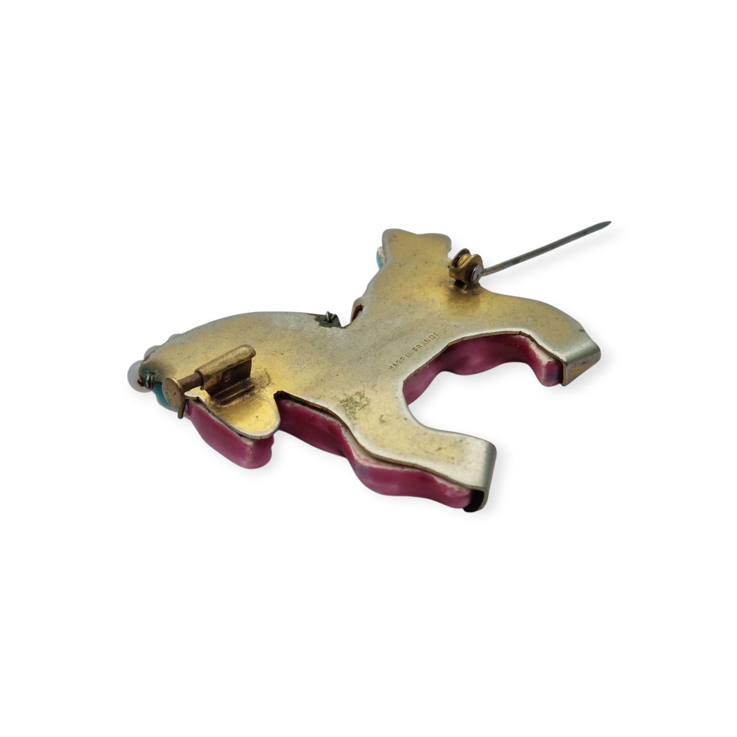 Broche de caballo en cerámica esmaltada, Made in France