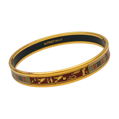 Pulsera brazalete esmalte motivos egipcios M. Frey Wille