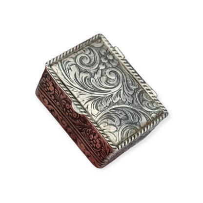 Vintage engraved 925 silver box – Europe, mid-20th century