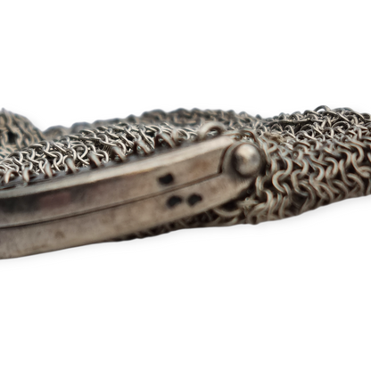 Antique silver and gold mesh coin purse, Art Nouveau circa 1890-1900
