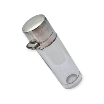 Victorian silver and glass perfume bottle, Birmingham 1908, "CEW" "CE Williams"