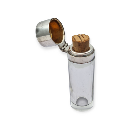 Victorian silver and glass perfume bottle, Birmingham 1908, "CEW" "CE Williams"