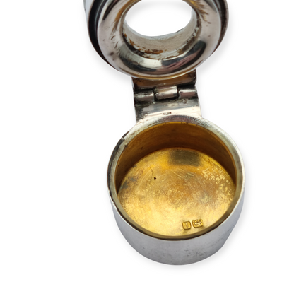 Victorian silver and glass perfume bottle, Birmingham 1908, "CEW" "CE Williams"