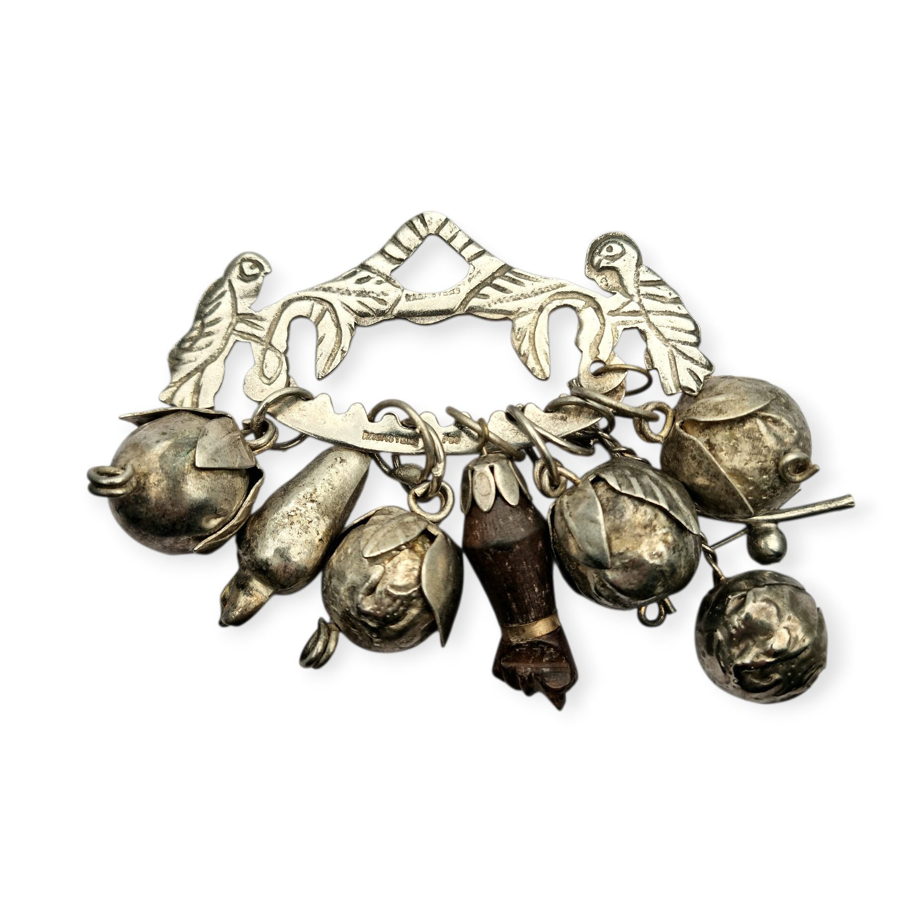 Brazilian Penca by Balangandán Ragastens in 900 silver, amulet brooch ...