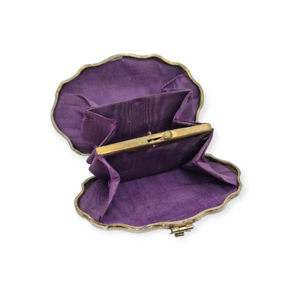 Art Nouveau silver coin purse, floral engraving, France circa 1900-1910