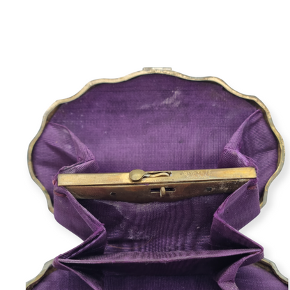 Art Nouveau silver coin purse, floral engraving, France circa 1900-1910