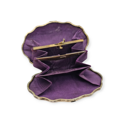 Art Nouveau silver coin purse, floral engraving, France circa 1900-1910