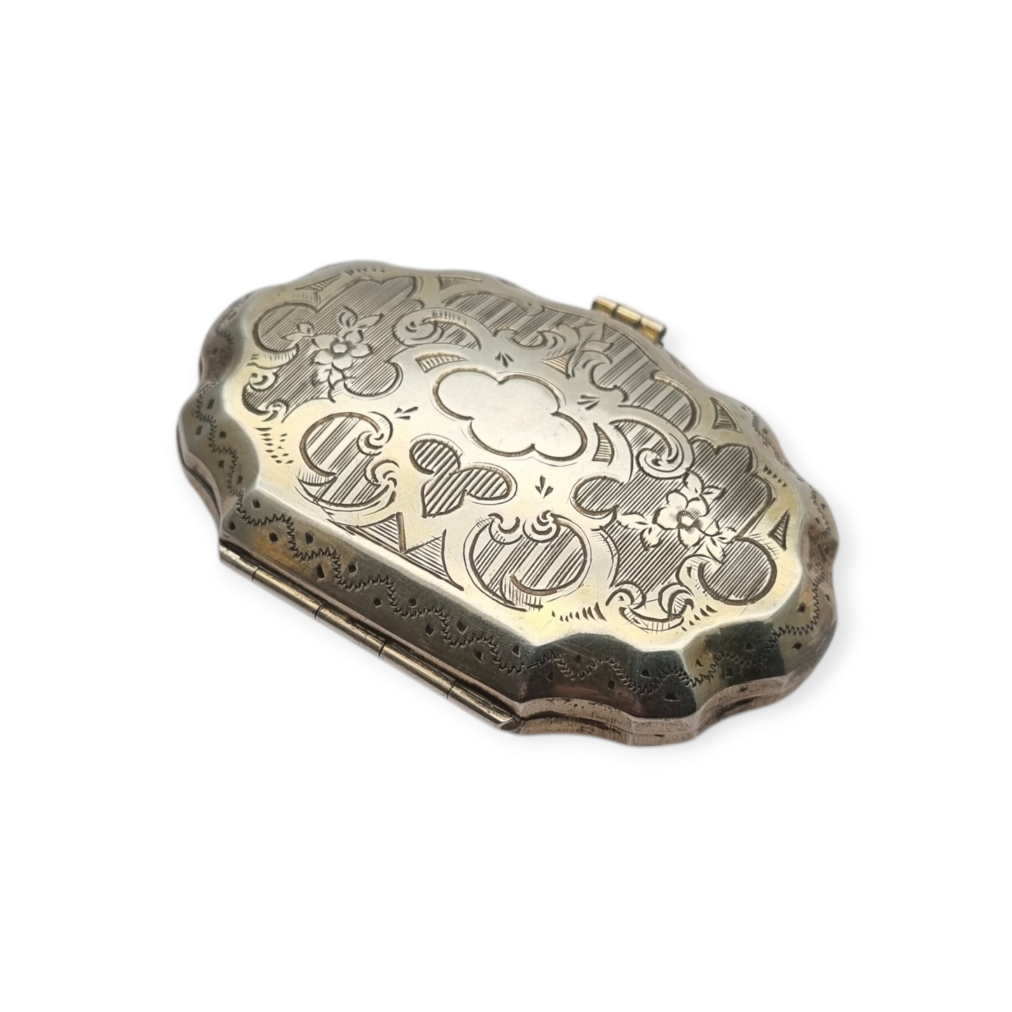 Art Nouveau silver coin purse, floral engraving, France circa 1900-1910