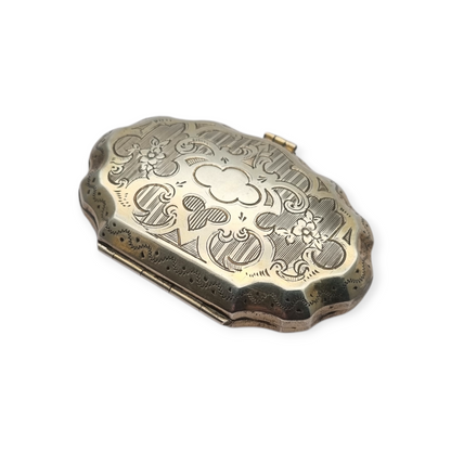 Art Nouveau silver coin purse, floral engraving, France circa 1900-1910