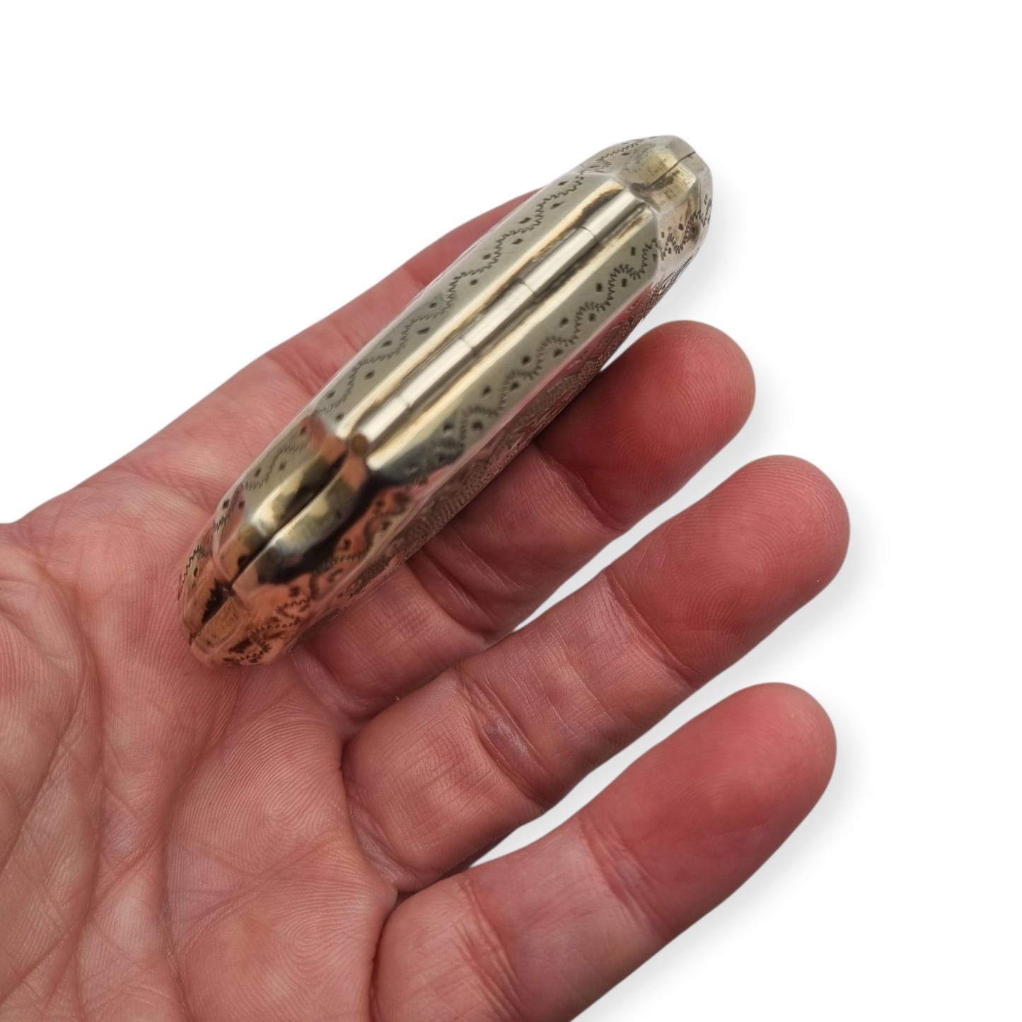 Art Nouveau silver coin purse, floral engraving, France circa 1900-1910