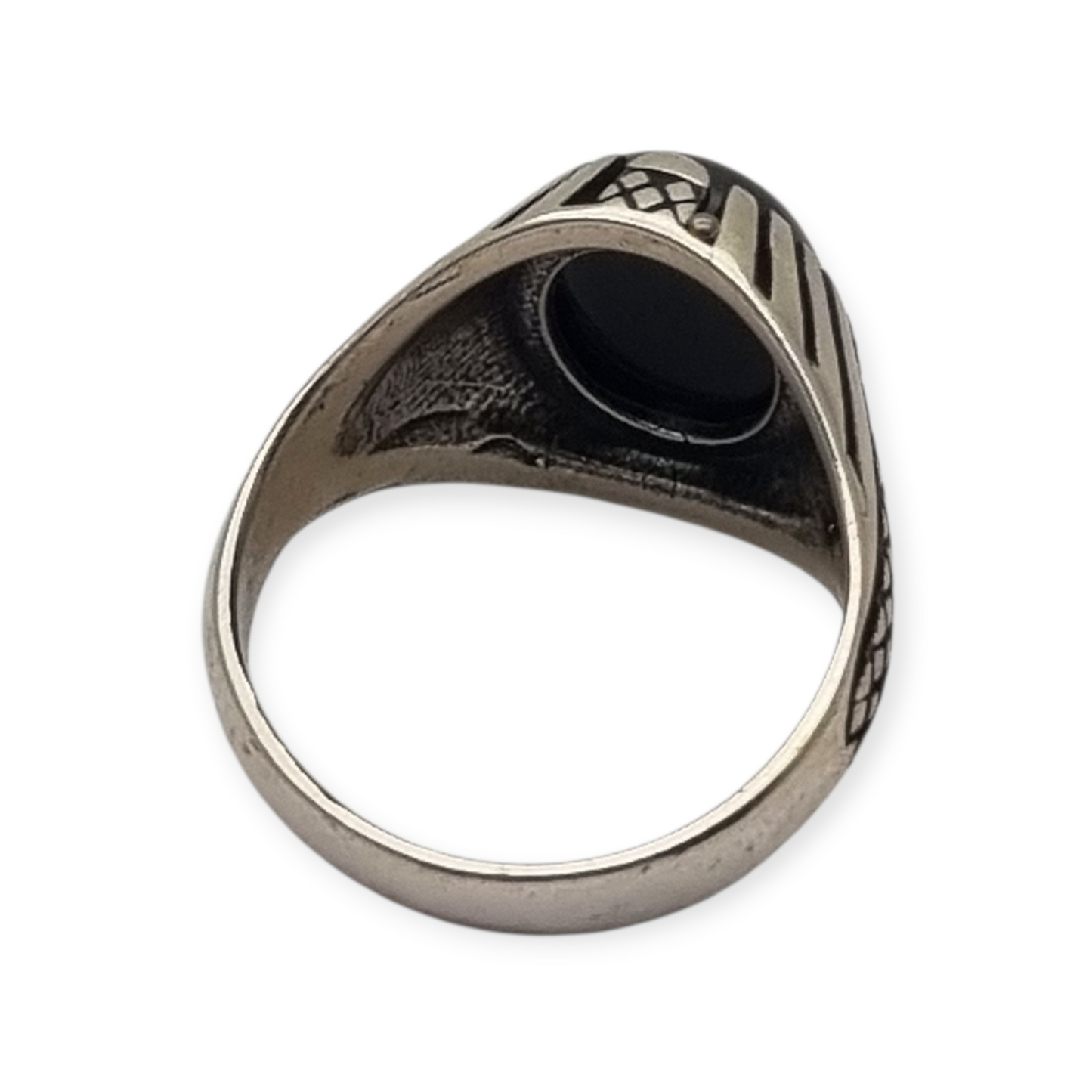 Vintage 925 silver ring with black onyx from the 80s